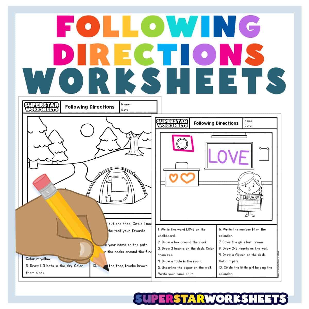 Following Directions Worksheets Superstar Worksheets Following Directions Worksheets Storyboard That