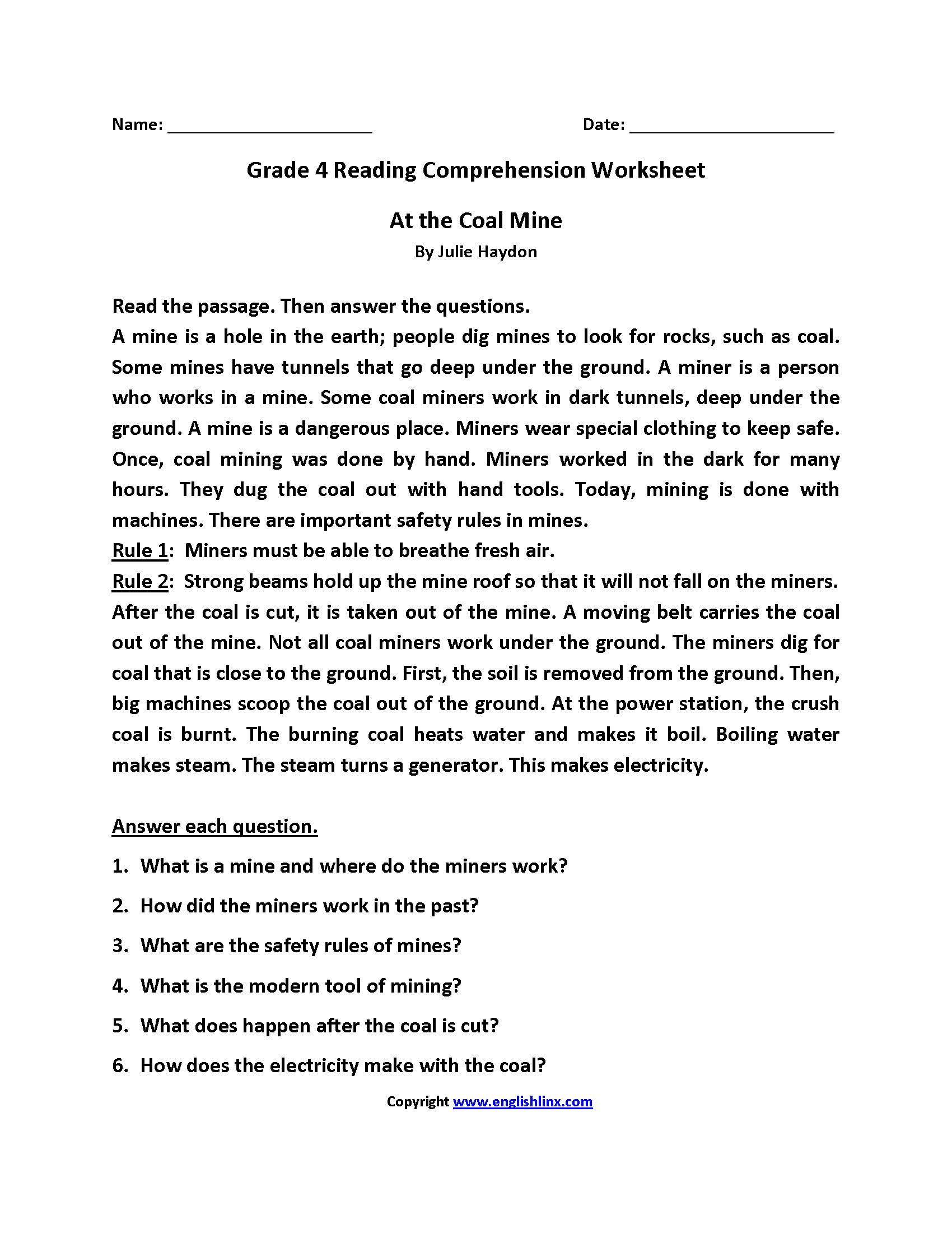 15 Fourth Grade Reading Comp Worksheets Free PDF At Worksheeto Worksheets Library