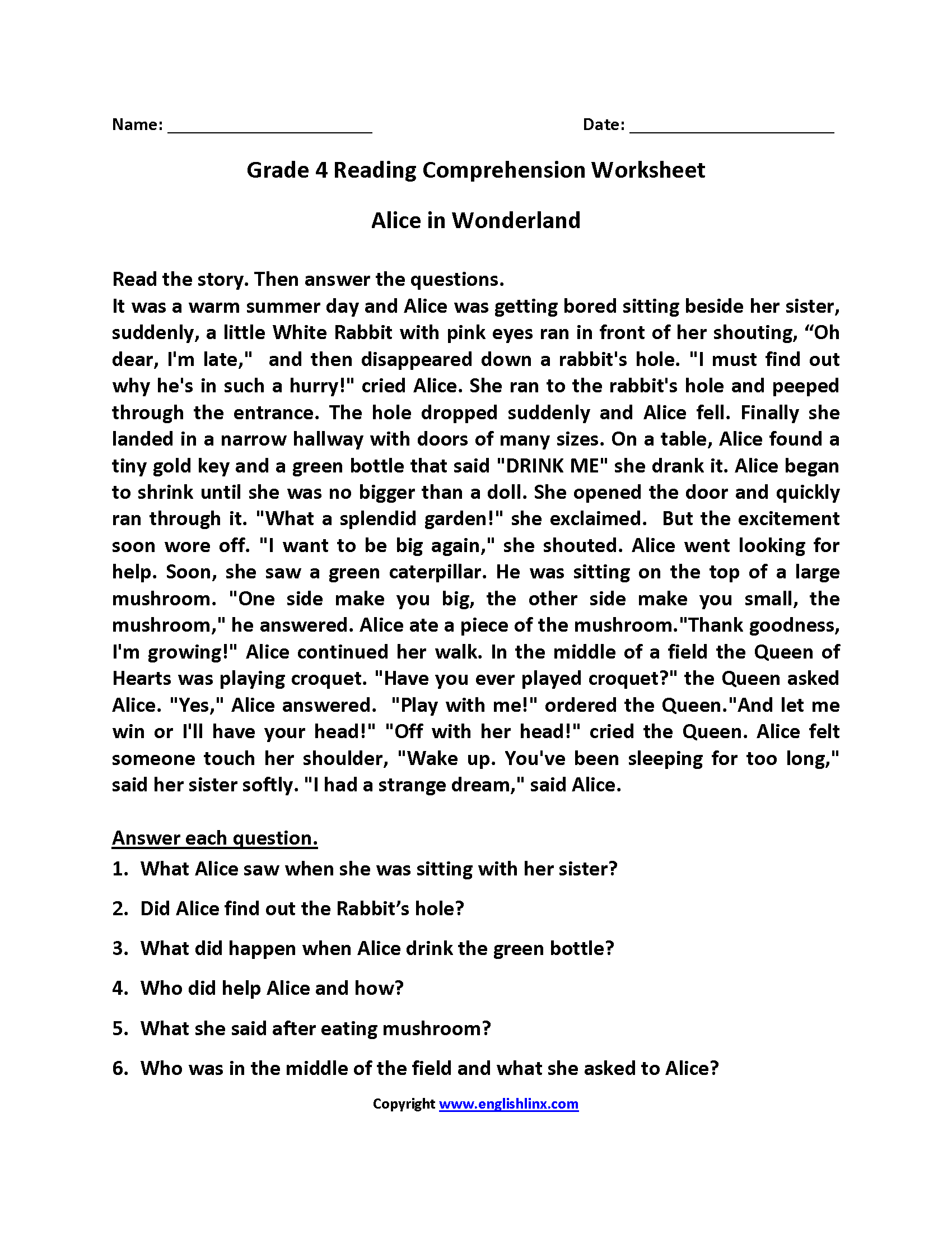 Fourth Grade Reading Worksheets Improve Fluency Comprehension Free Free Printable 4th Grade Reading Comprehension Worksheet Download Free Free Printable 4th Grade Reading Comprehension Worksheet Png Images Free Worksheets On Clipart Library
