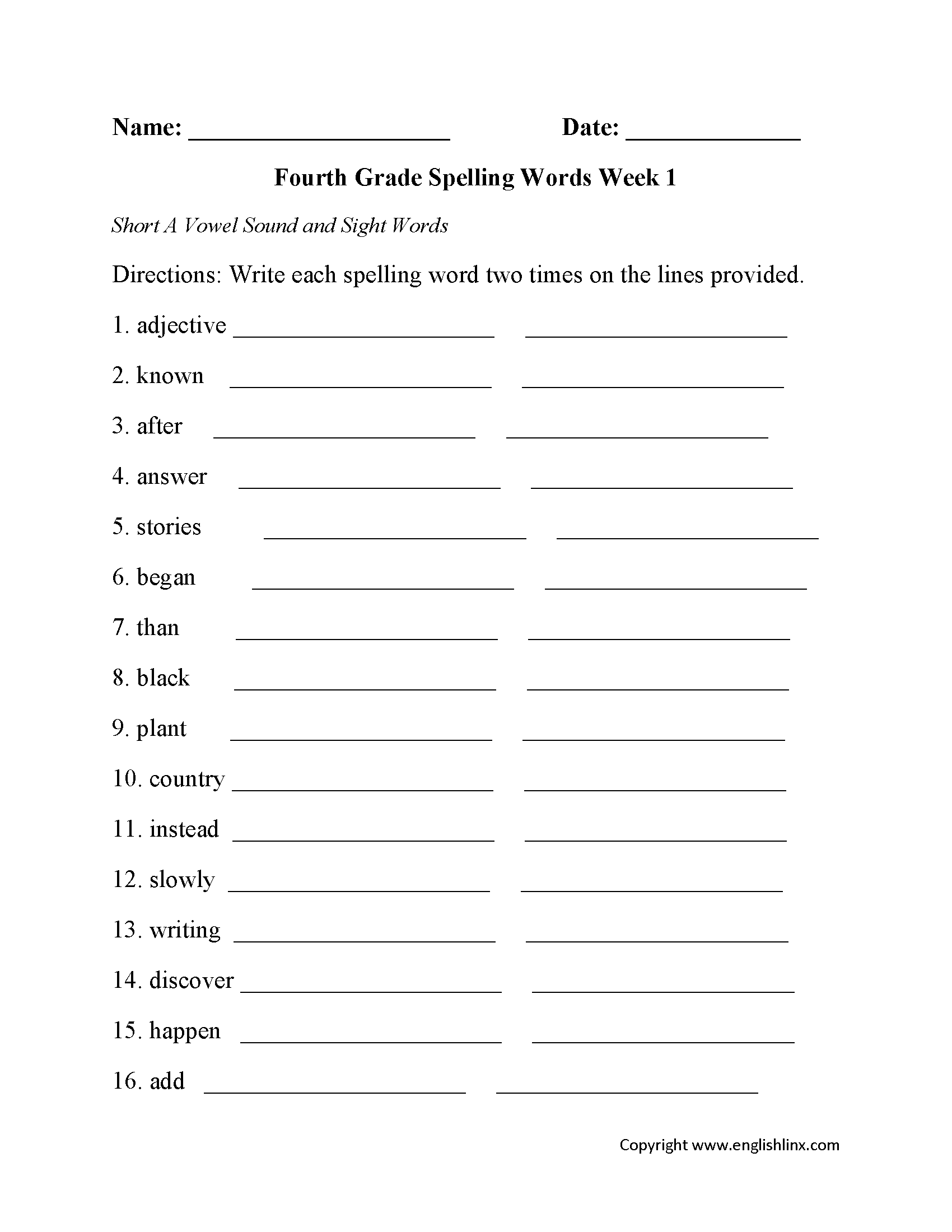 FREE Printable 4th Grade Math Worksheets Pdf