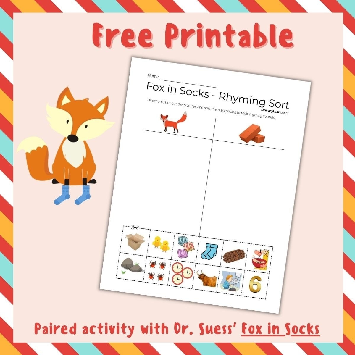 Fox In Socks Rhyming Sort Free Worksheet Literacy Learn Fox In Socks Rhyming Sort Free Worksheet Literacy Learn