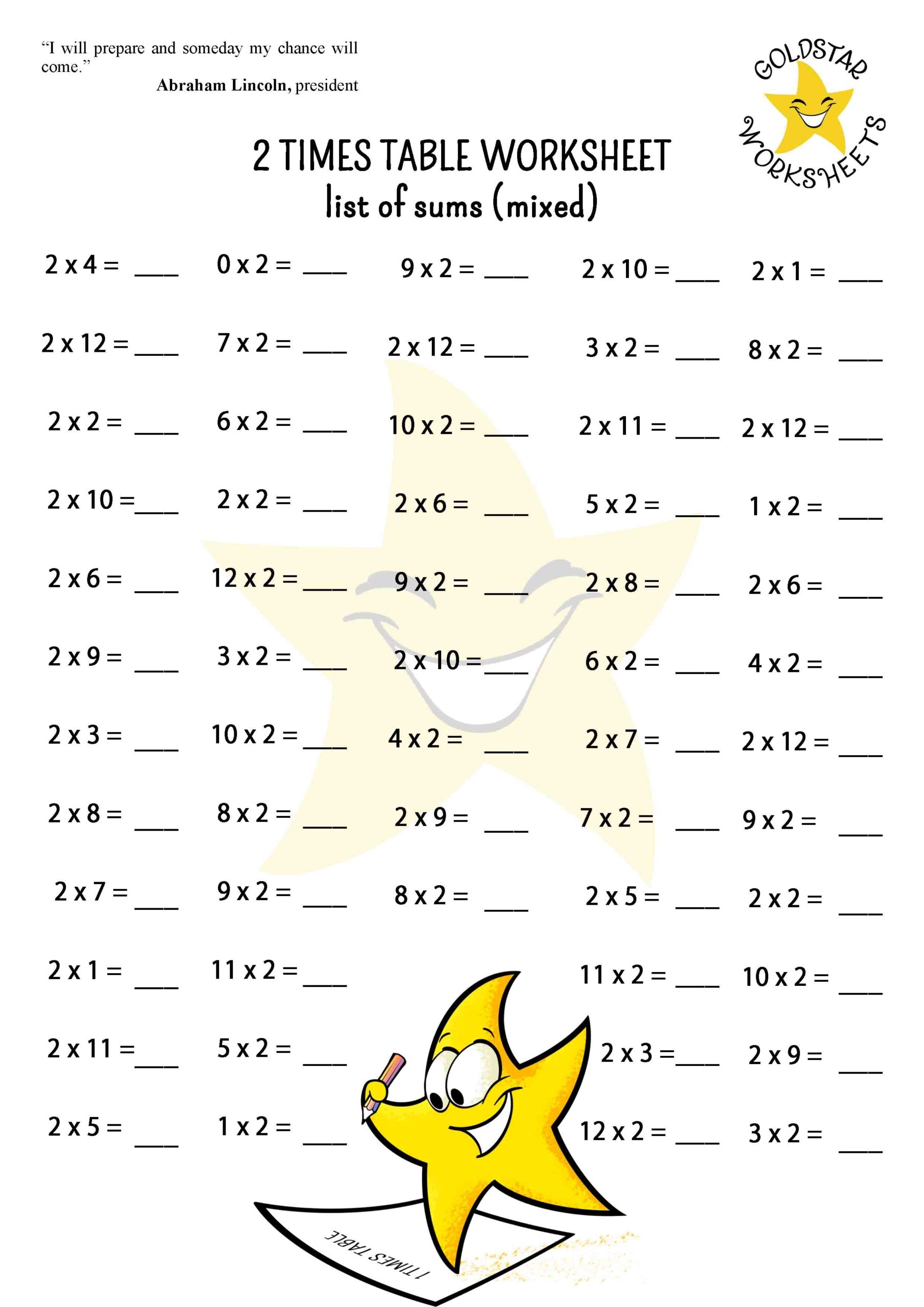Free 2 Times Table Worksheets Fun Creative And Easy To Print 2 Times Table