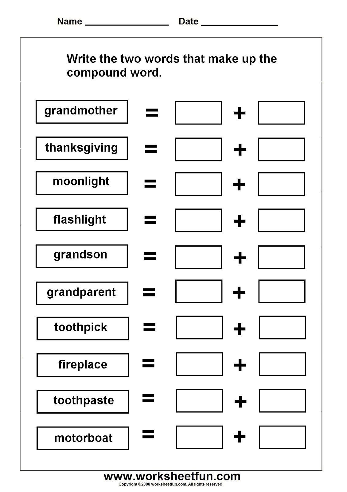 Free 2nd Grade Compound Words Worksheets Compound Words Worksheets Library 10 Printable Compound Word Worksheets 1st 2nd Grade ELA Worksheets Etsy New Zealand
