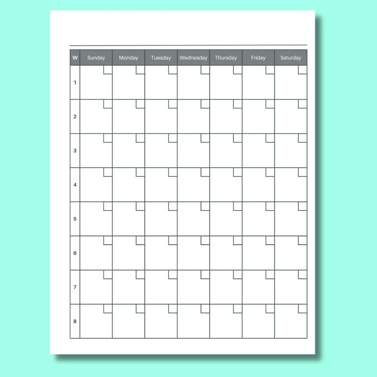 Free 8 Week Calendar Printable Free 8 Week Calendar Printable