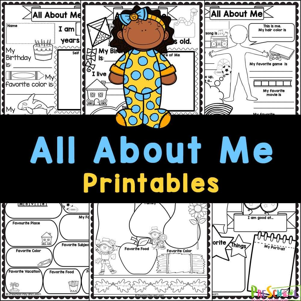 FREE All About Me Preschool Printable Worksheets