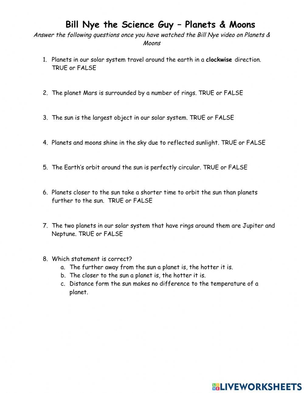 Free Bill Nye The Sun Worksheet Download Free Bill Nye The Sun Worksheet Png Images Free Worksheets On Clipart Library