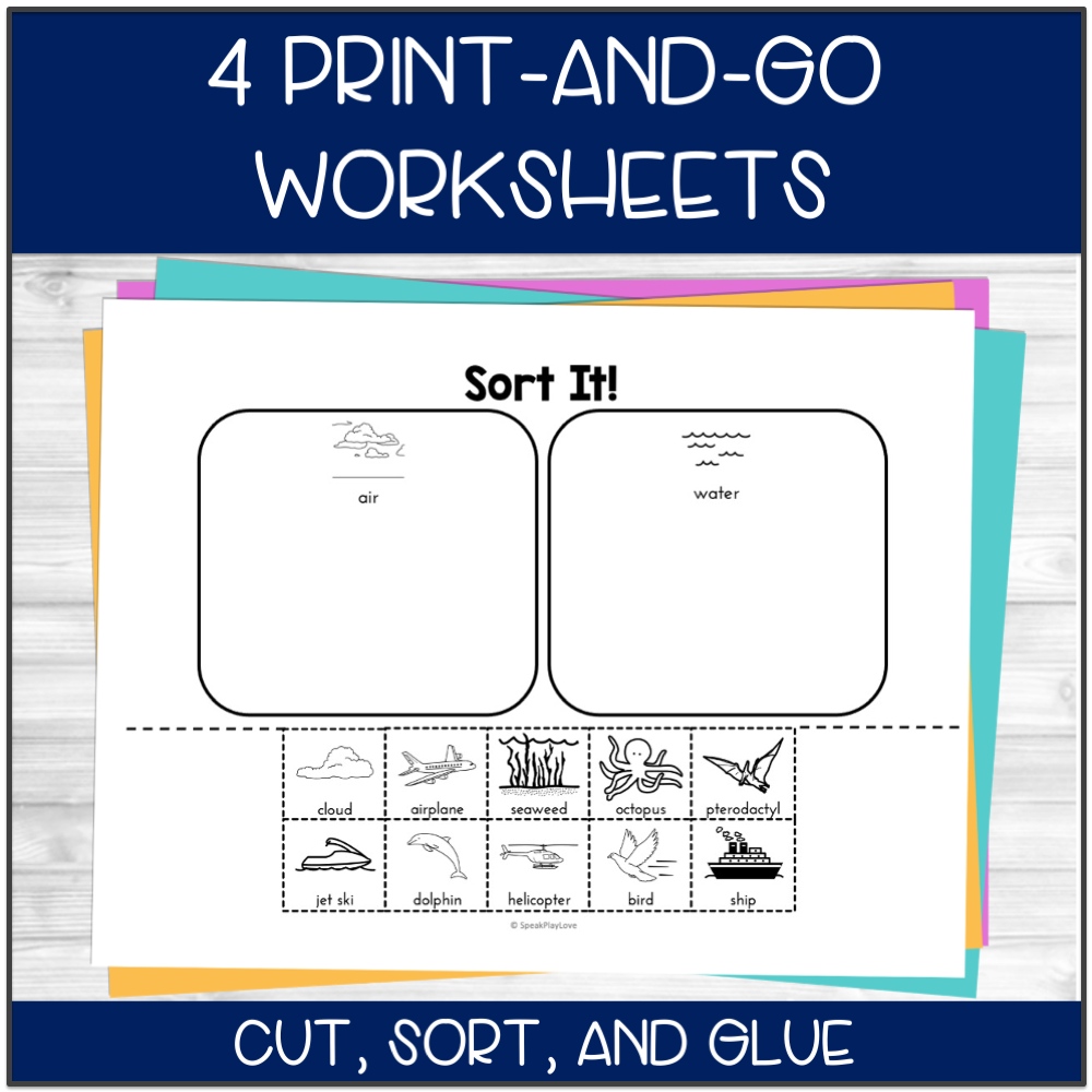 Category Matching Worksheet For Speech Therapy Fillable Printable PDF Etsy