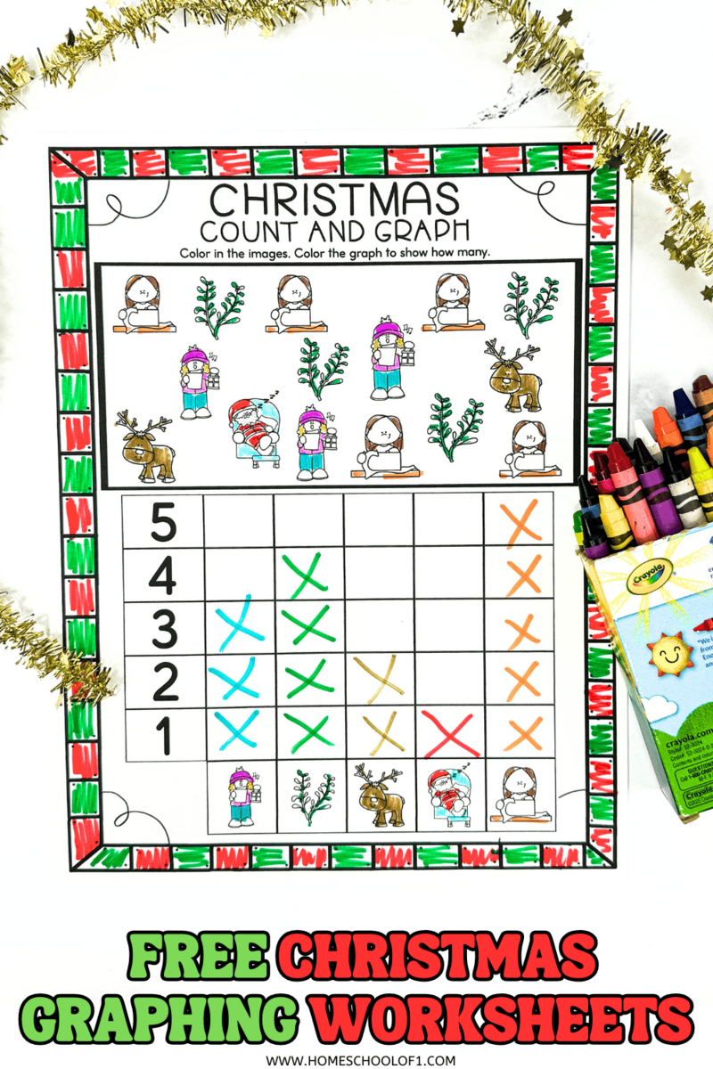 Free Christmas Graphing Worksheets Count Color