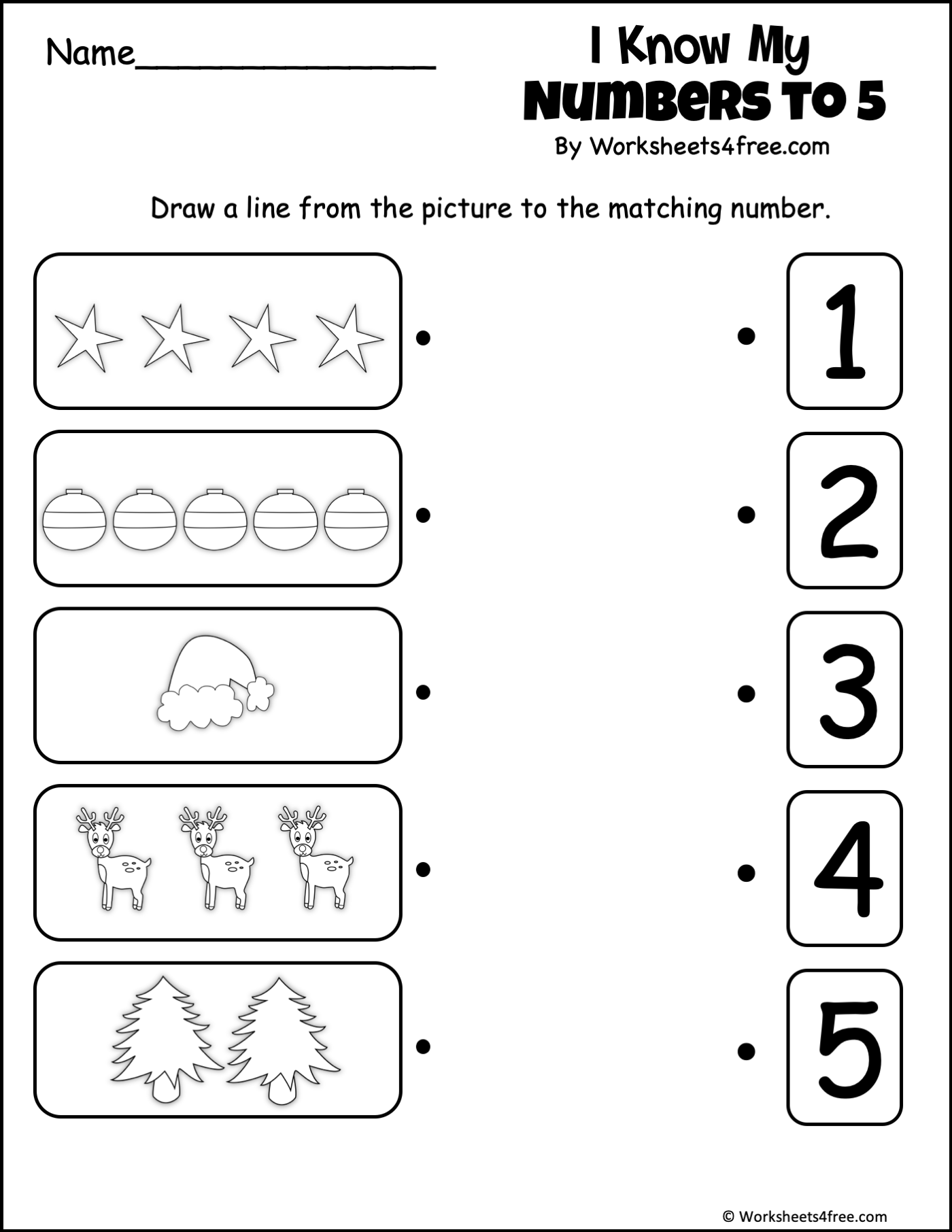 Free Christmas Math Numbers Worksheet 1 To 5 Worksheets4Free Free Christmas Math Numbers Worksheet 1 To 5 Worksheets4Free