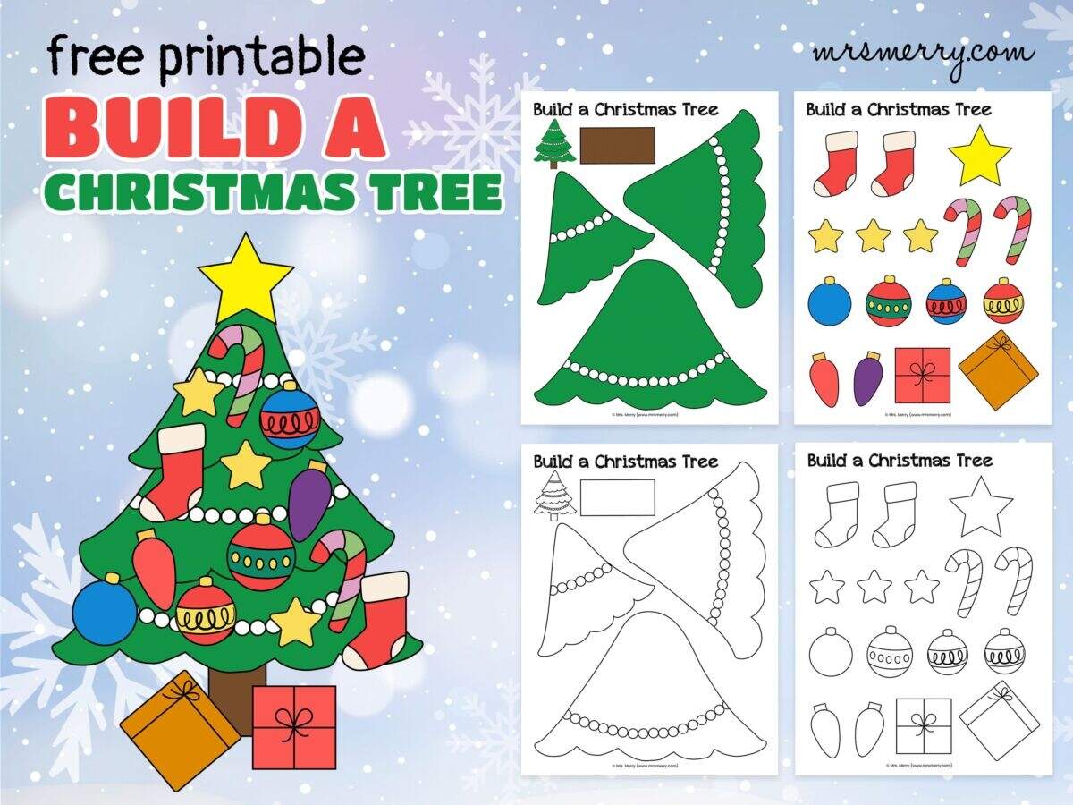 Christmas Tree Template Free Printables Superstar Worksheets