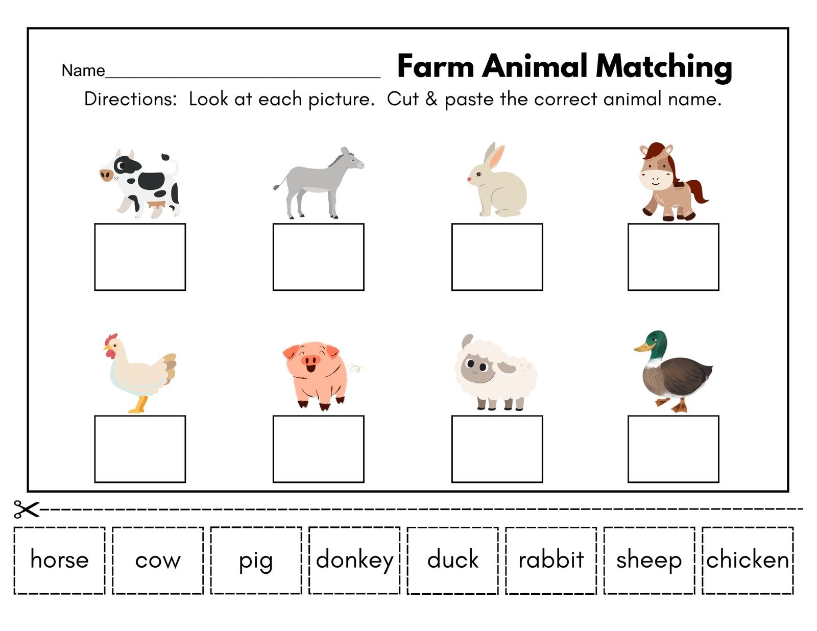 Free Custom Printable Animal Worksheet Templates Canva Farm Animals Dot Activity Worksheets The Resourceful Mama