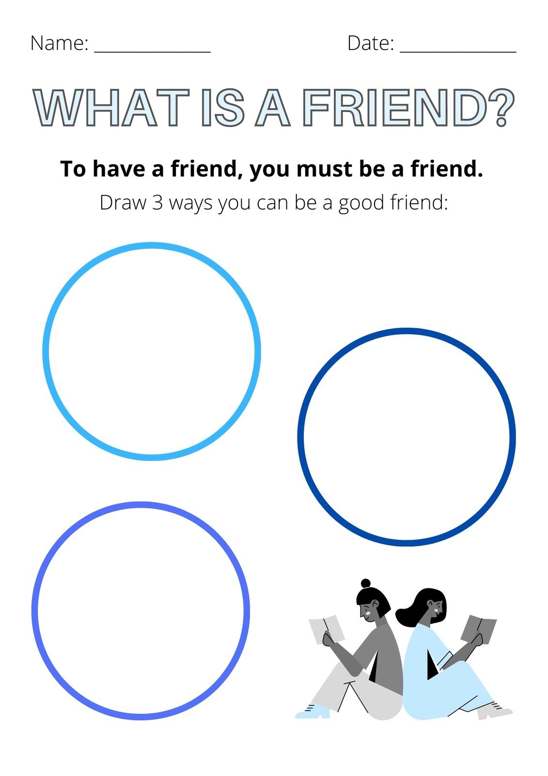 Free Custom Printable Friendship Worksheet Templates Canva