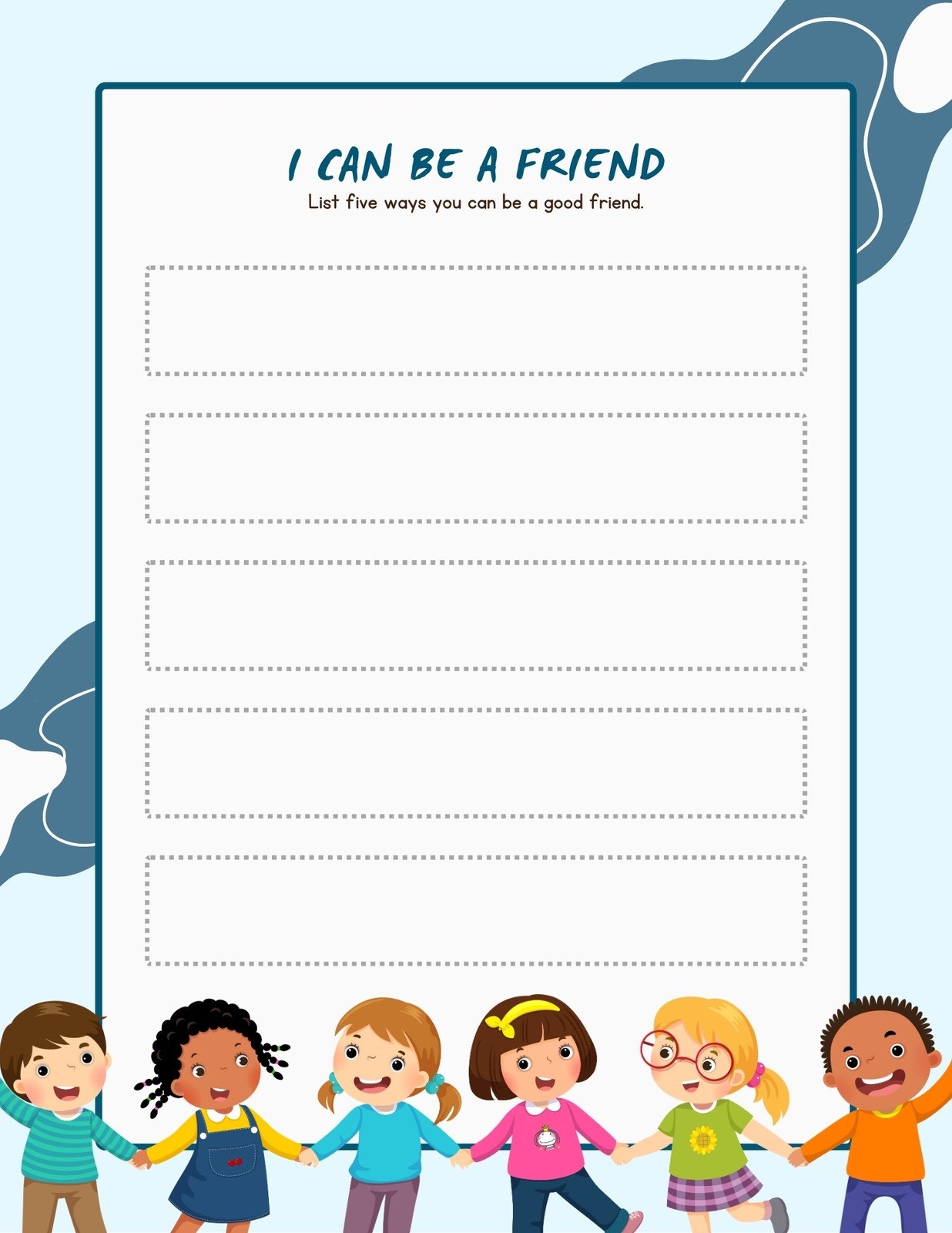 Free Custom Printable Friendship Worksheet Templates Canva