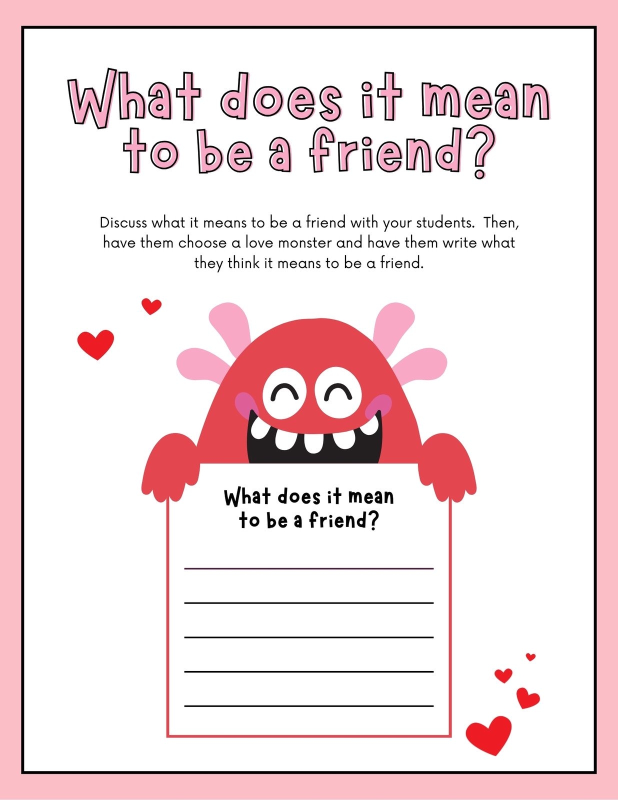 Free Custom Printable Friendship Worksheet Templates Canva
