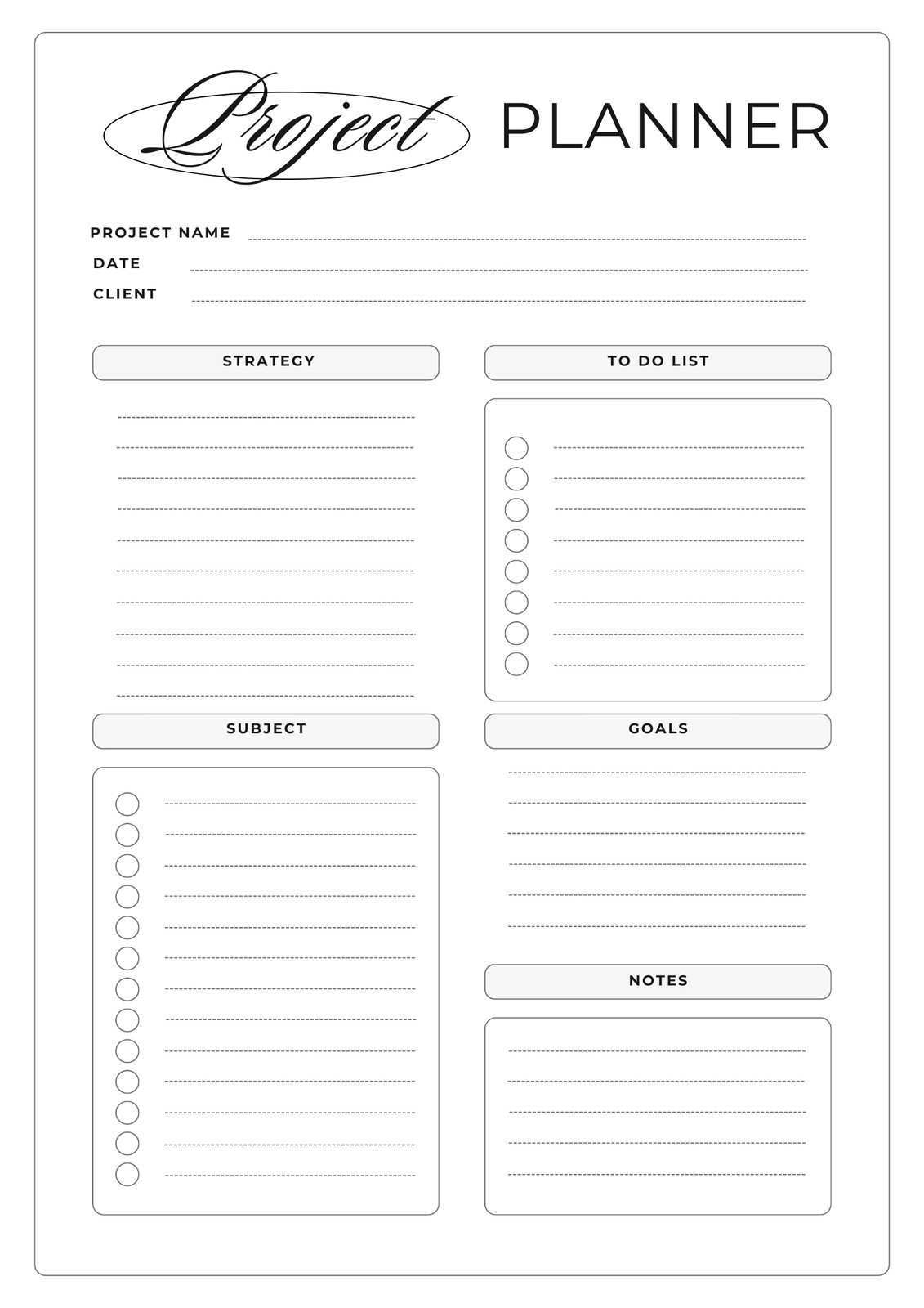 Free Editable Project Templates Canva
