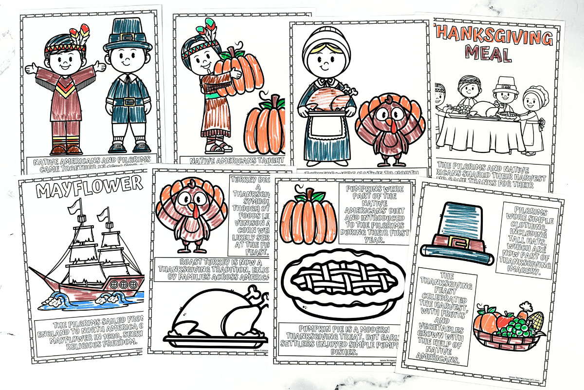 Free History Of Thanksgiving Coloring Page