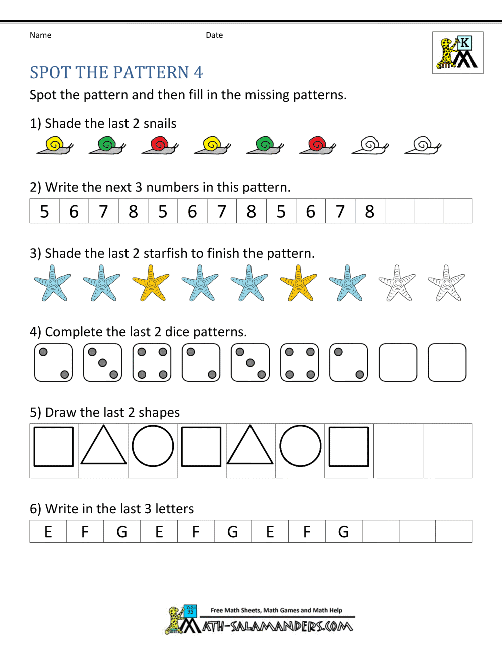 Pattern Worksheets Free Printables By Storyboard That