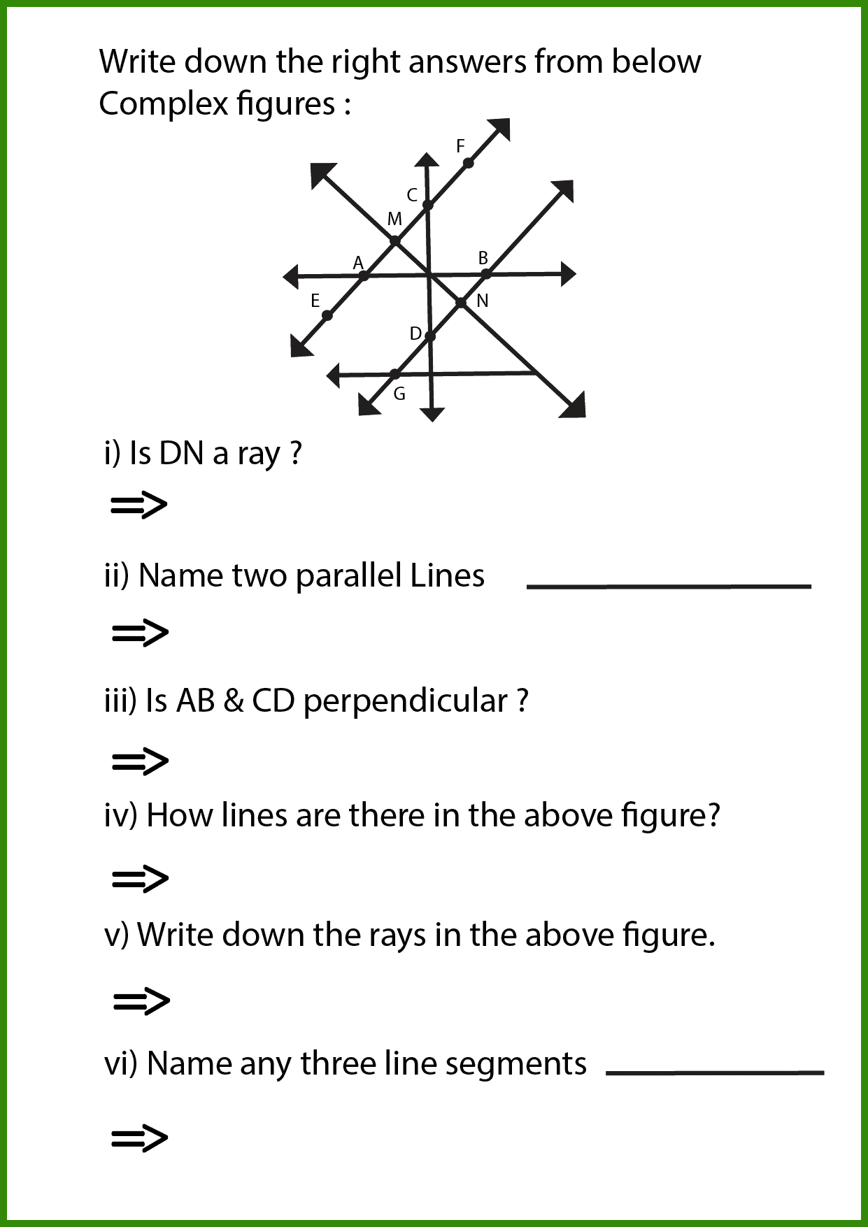 Free Lines Rays And Line Segments Worksheet 10 Pages