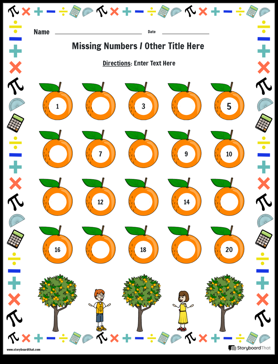 Free Missing Numbers Worksheets By Storyboard That