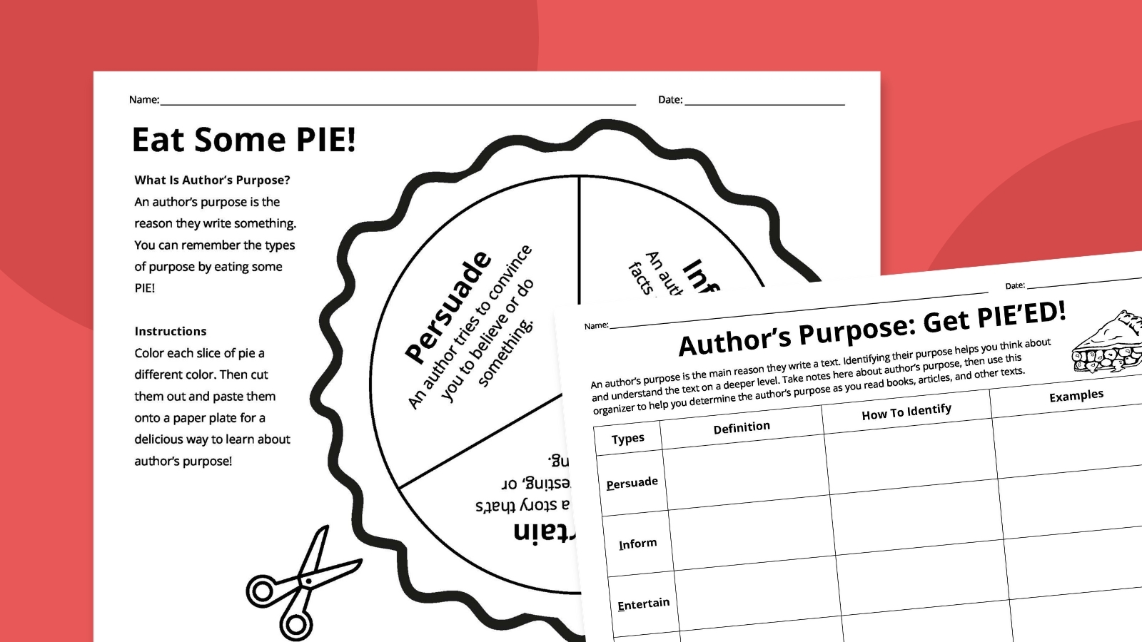 Free Printable Author S Purpose Worksheet Bundle 3 Activities We Are Teachers Teaching Author S Purpose In 2nd Grade Lucky Little Learners