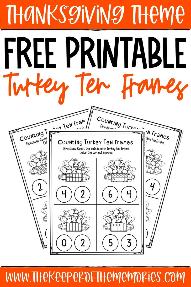 Free Printable Counting Thanksgiving Kindergarten Worksheets