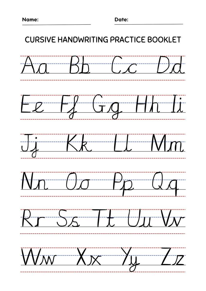 Free Printable Cursive Writing Worksheet Templates Canva 21 Cursive Handwriting Worksheets Consonant And Vowel Tracing In A PDF File Etsy