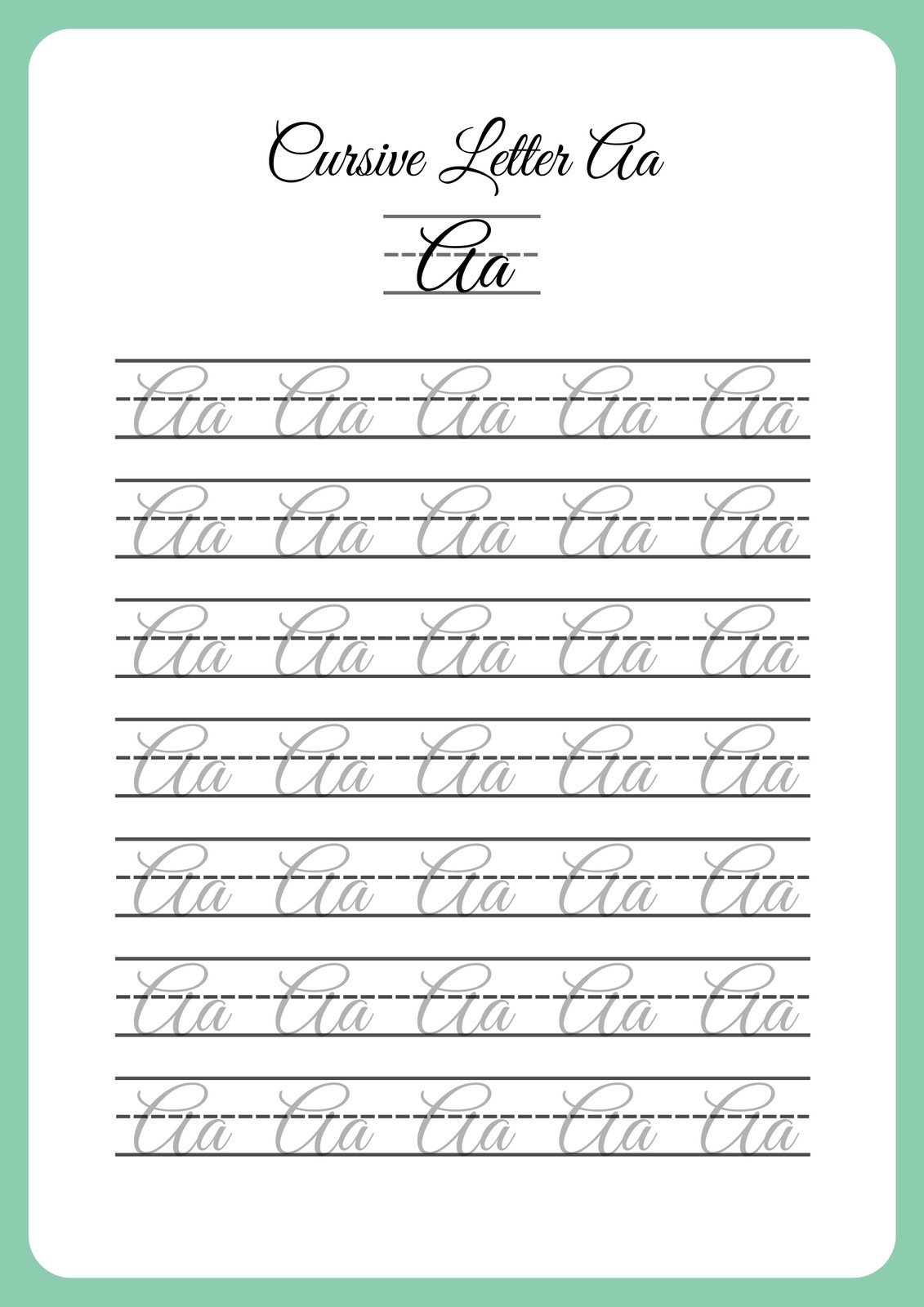 7 Printable Cursive Handwriting Worksheets For Beautiful Penmanship