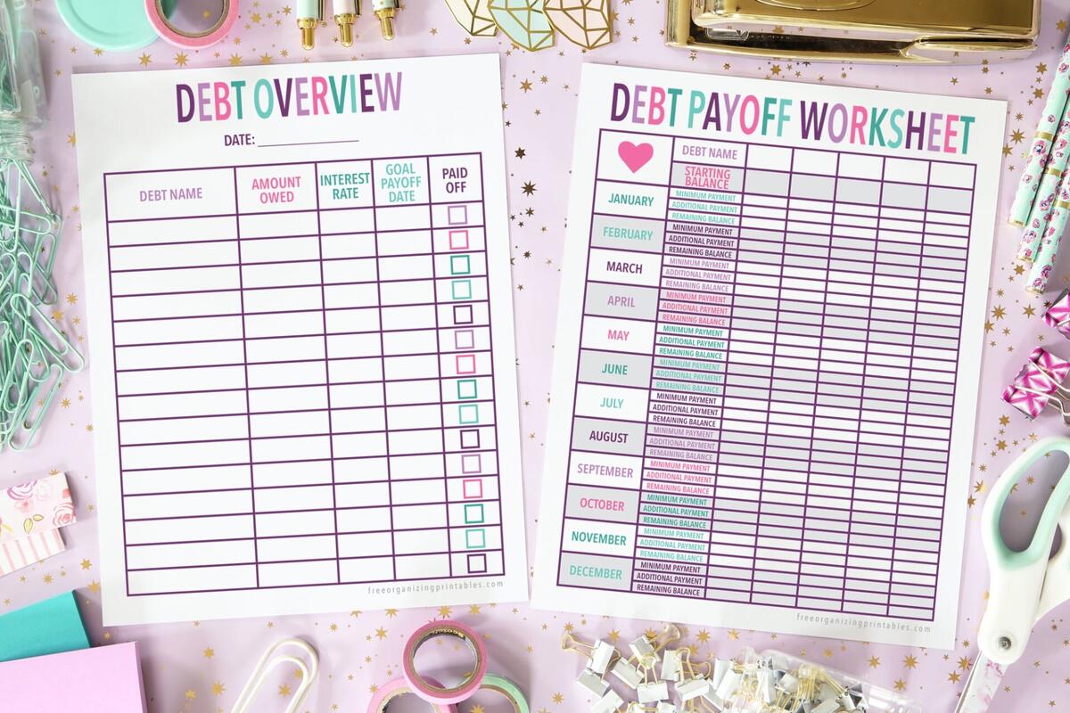 Free Printable Debt Payoff Planner Free Organizing Printables Free Printable Money Management Worksheet Templates PDF Word