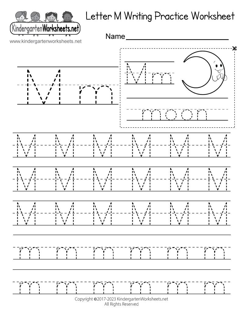 Letter M Tracing Worksheets For Toddlers And Preschool Children