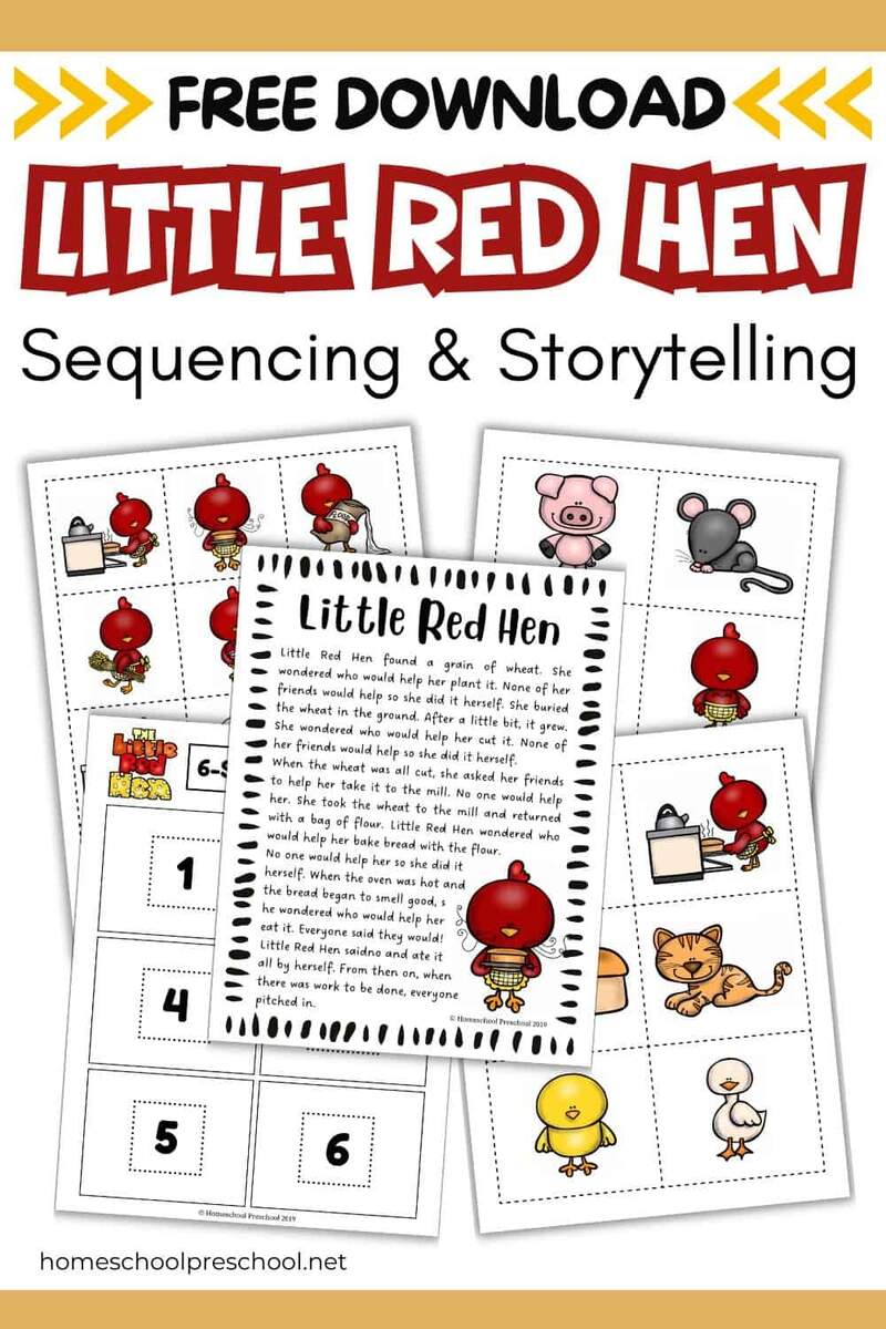 Free Printable Little Red Hen Sequencing Cards For Kids Free Printable Little Red Hen Sequencing Cards For Kids