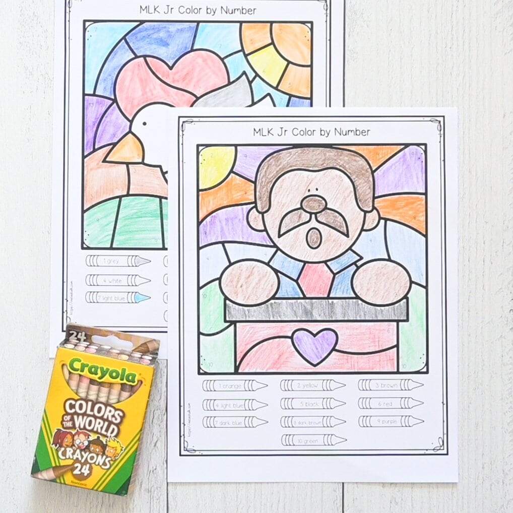 Free Printable Martin Luther King Jr Color By Number The Artisan Life