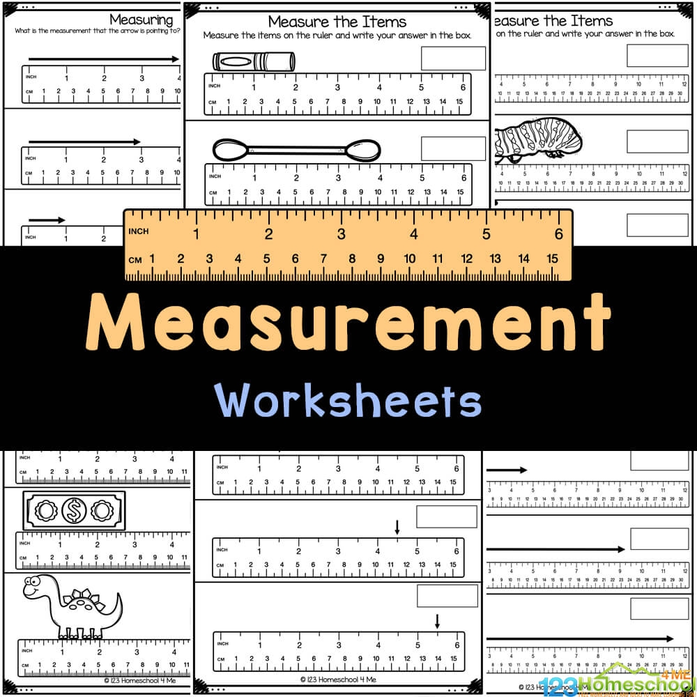 FREE Printable Measurement Kindergarten Worksheets Measurement Math Worksheets Measuring Length