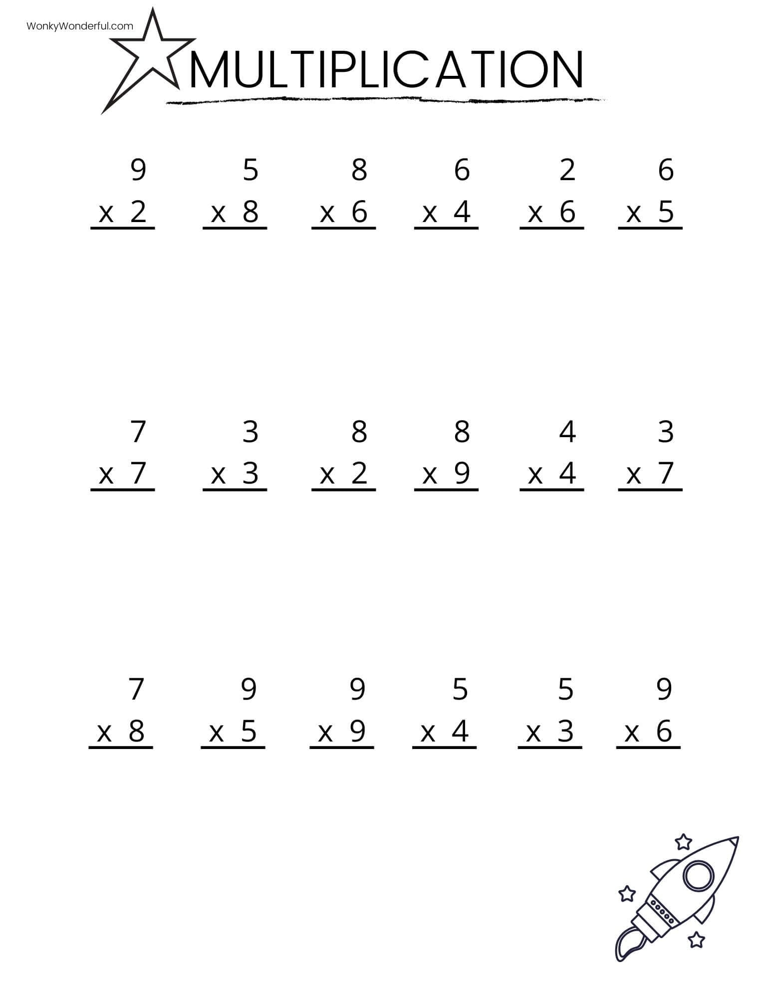 FREE PRINTABLE MULTIPLICATION WORKSHEETS WonkyWonderful Math Worksheets Superstar Worksheets