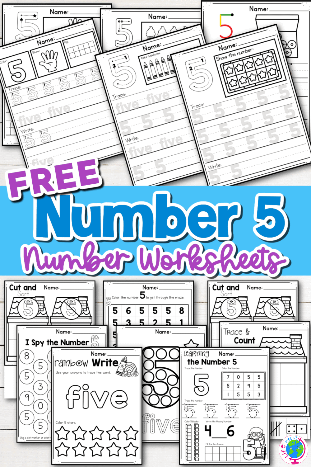 Free Printable Number 5 Worksheets