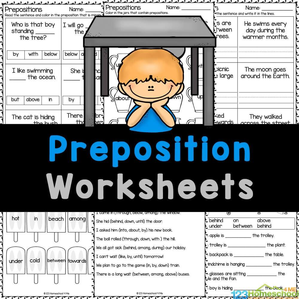 FREE Printable Preposition Exercises Worksheets Prepositions Worksheet Free Printable Digital PDF