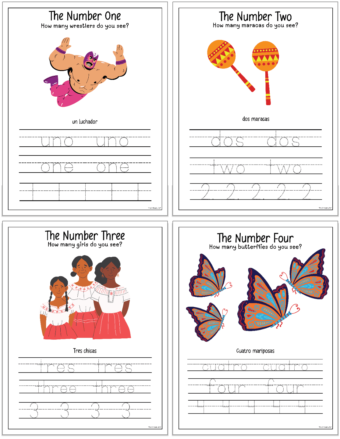 Free Printable Spanish Number Tracing Worksheets The Artisan Life