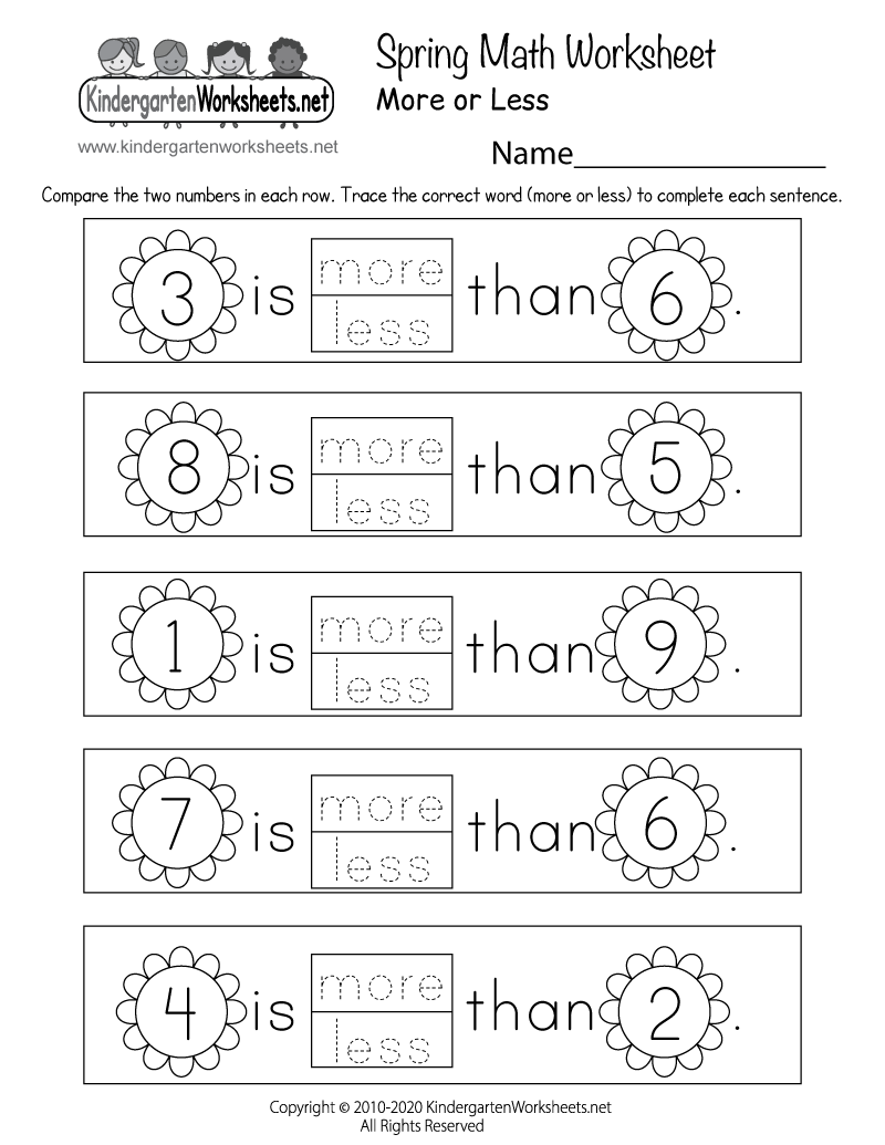 Free Printable Spring Math Worksheet