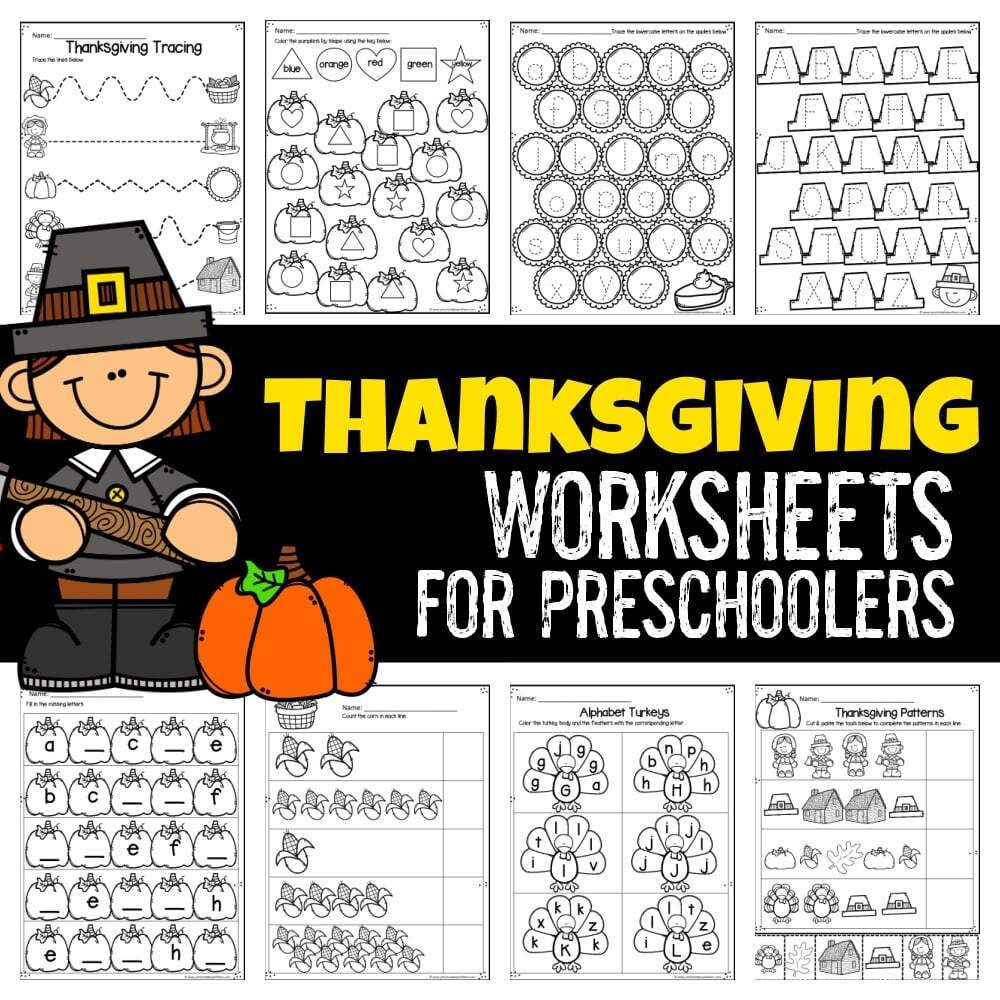 FREE Printable Thanksgiving Worksheets For Preschool
