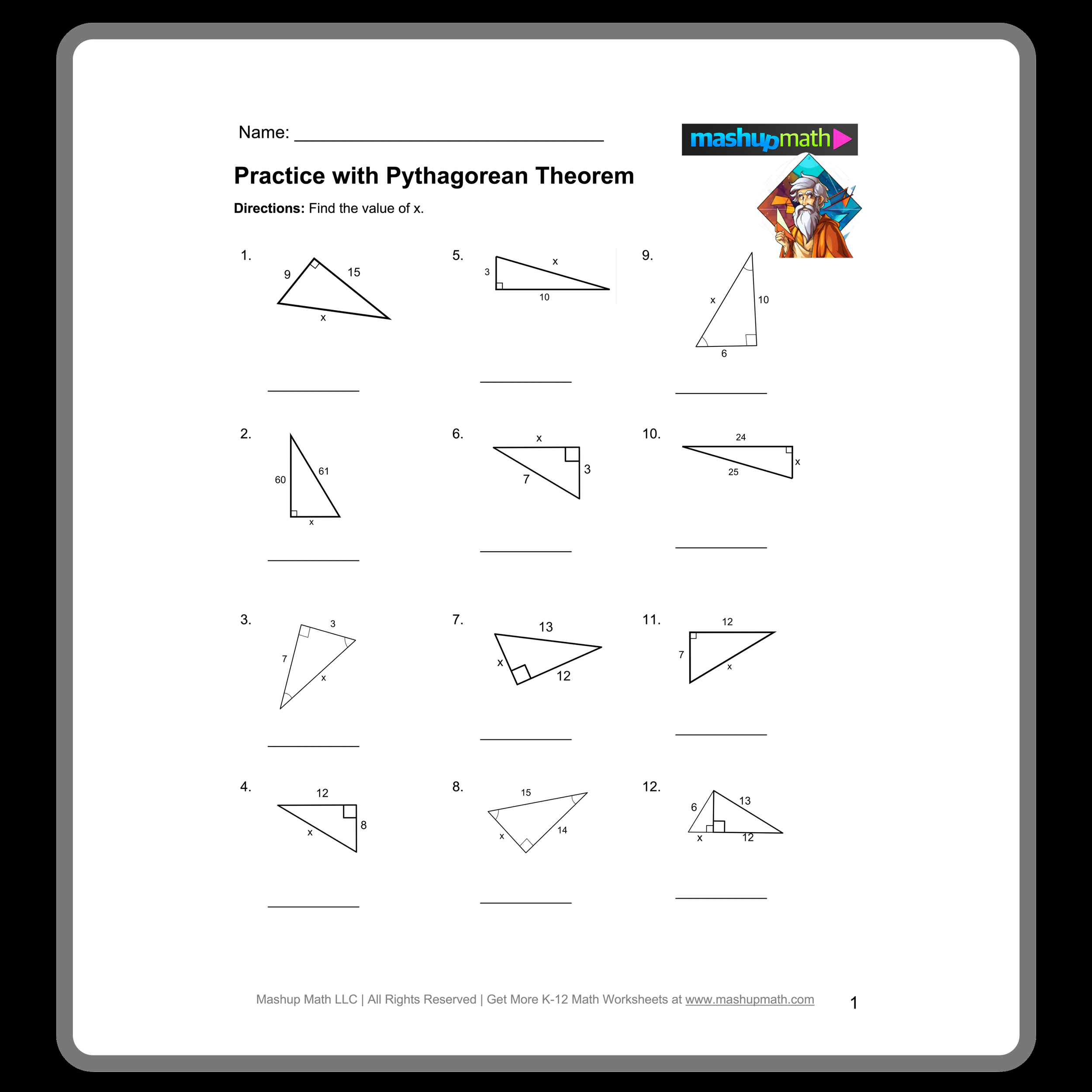 Free Pythagorean Theorem Worksheets With Answers Mashup Math Free Worksheet Pythagorean Theorum Download Free Worksheet Pythagorean Theorum Png Images Free Worksheets On Clipart Library