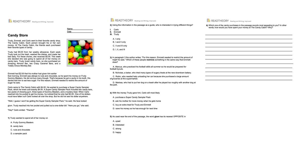 Free Reading Comprehension Worksheets For Grades 1 12 ReadTheory Free Reading Comprehension Worksheets For Grades 1 12 ReadTheory
