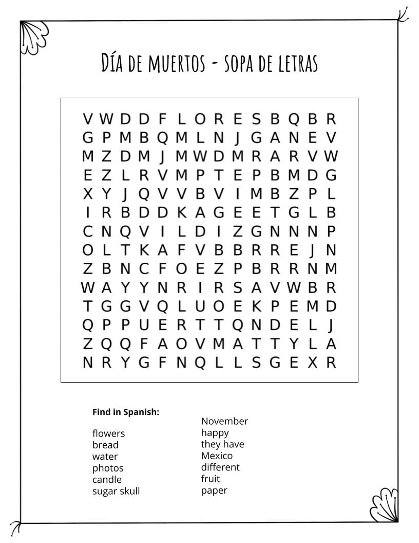 Free Spanish Worksheets For Day Of The Dead Spanish Mama Free Spanish Worksheets For Day Of The Dead Spanish Mama