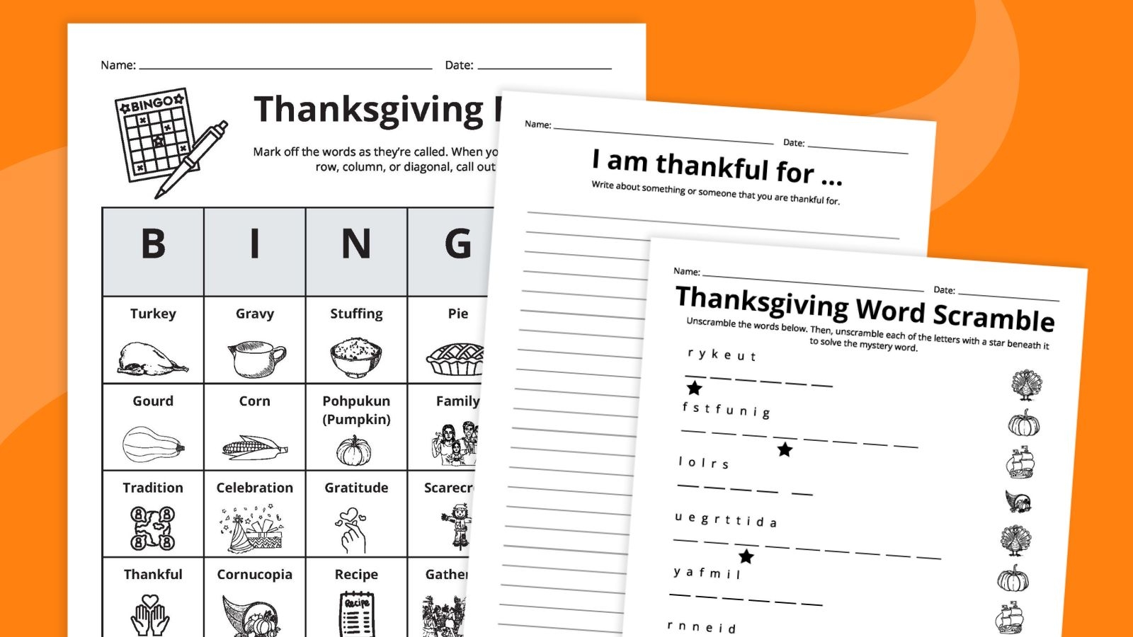 Free Thanksgiving Worksheets Bundle Printable 6th Grade Thanksgiving Worksheets