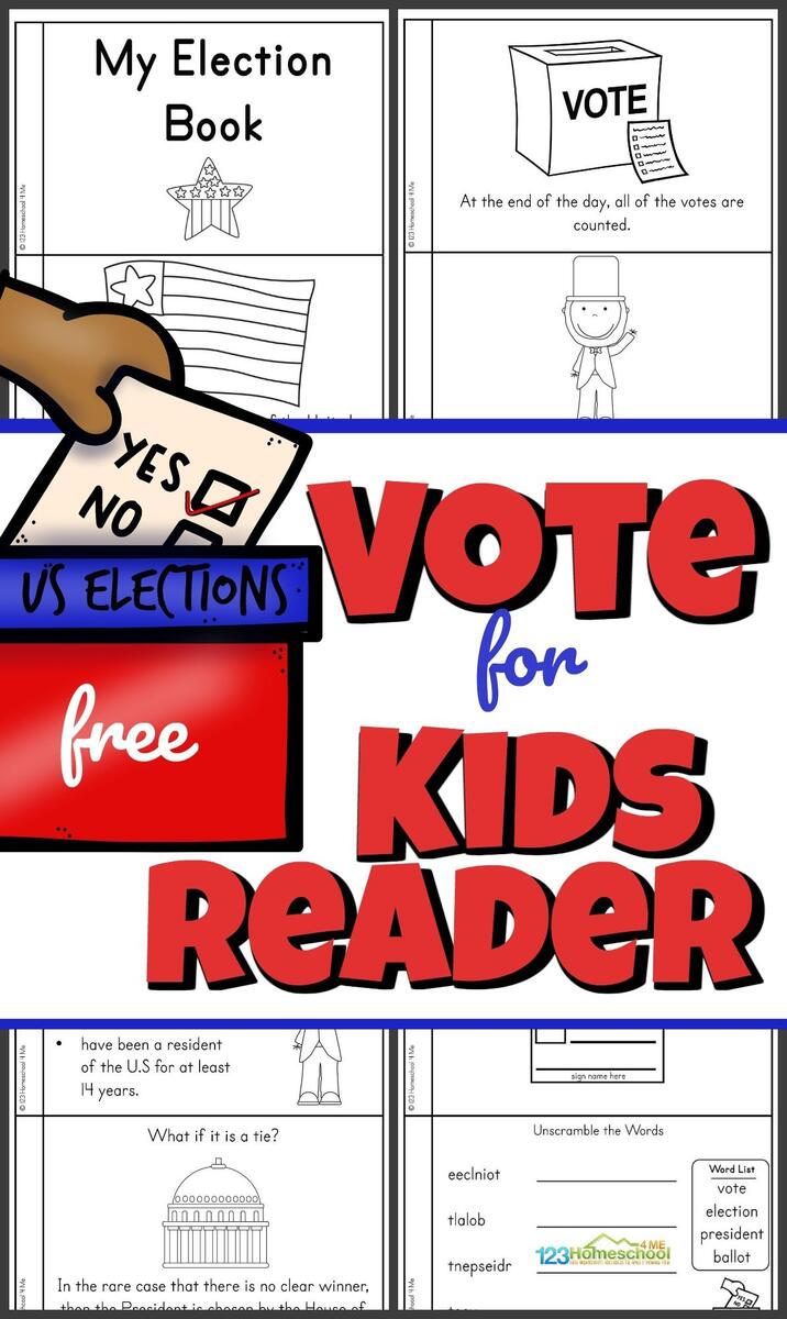 FREE Voting For Kids Printable Election Reader Mock Election Day Kit Classroom Voting Activity Worksheets Vocabulary Classful