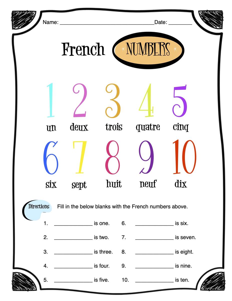 French Numbers Worksheet Packet Made By Teachers Fruits In French WordUnited