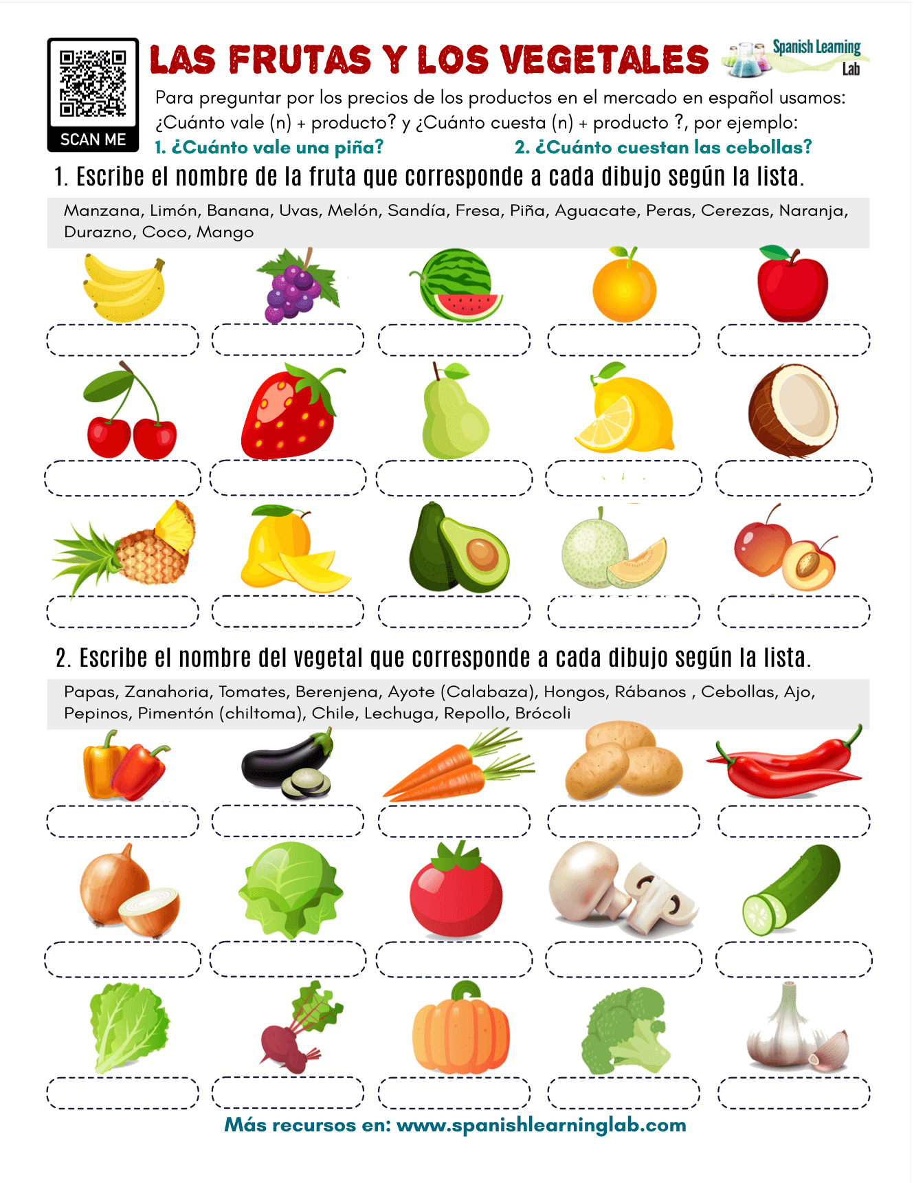 Spanish And English Language Learning Downloadable PDF Worksheets Kinder First Grade And Home School Etsy