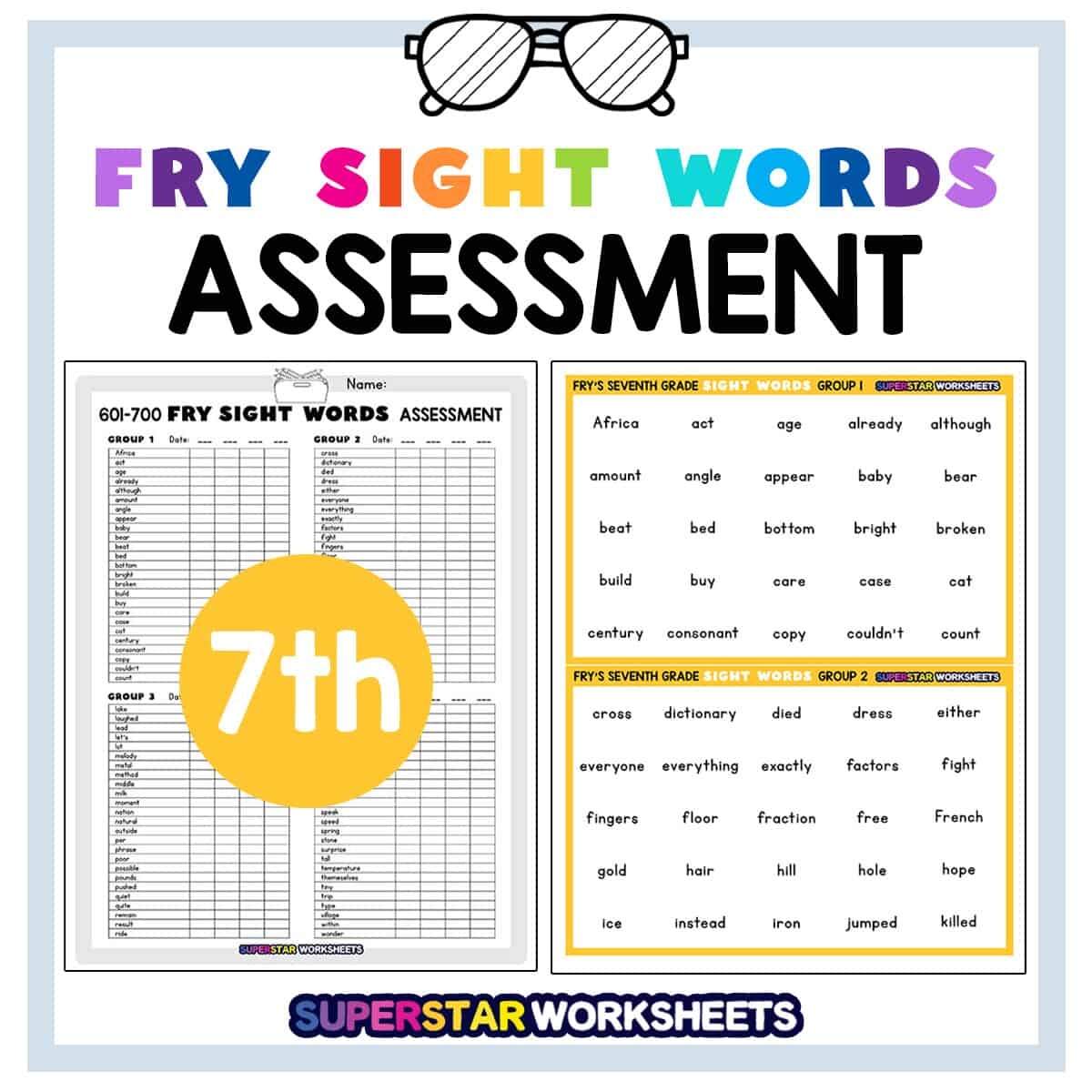 Fry Sight Word Assessment Superstar Worksheets Fry Sight Word Assessment Superstar Worksheets