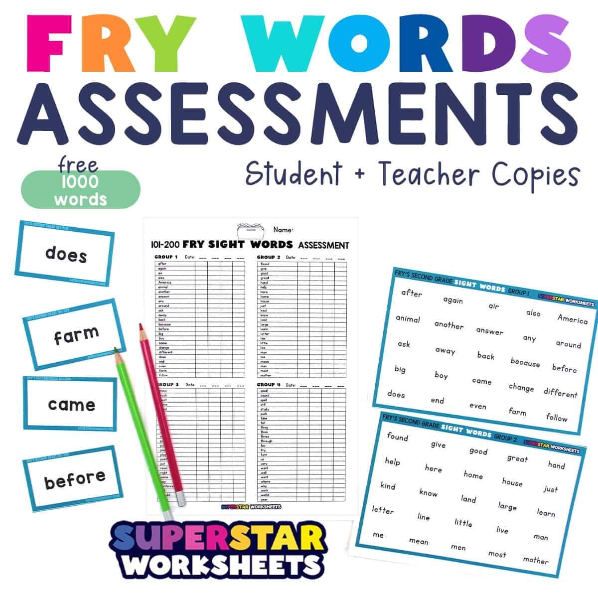 Fry Sight Word Assessment Superstar Worksheets Fry Sight Word Assessment Superstar Worksheets