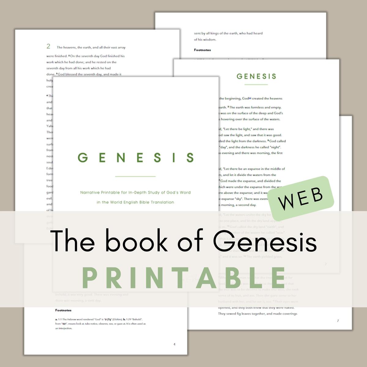 Genesis Printable WEB Translation Digital Download Etsy