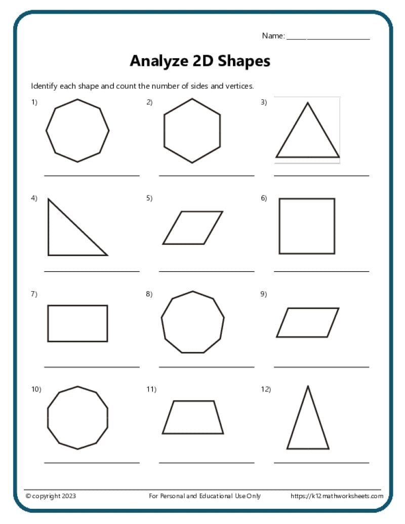 Geometry Worksheets Geometry Worksheets