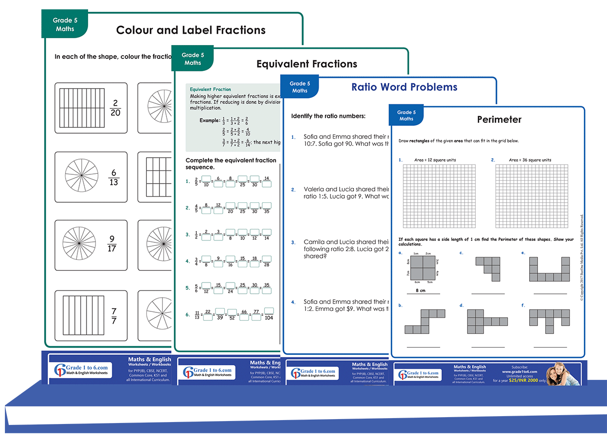 Grade 5 FREE Math Worksheets For PYP IB Common Core CBSE 5th Grade Workbooks Singapore Math Level 4A Workbook 5th Grade Math Practice For Ages 10 11 5th Grade Math Workbooks